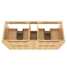 Byron Fluted 1200mm Woodland Oak Wall Hung Double Vanity with Countertop